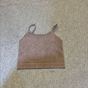 Zenana Outfitters Brown Fitted Crop Camisole